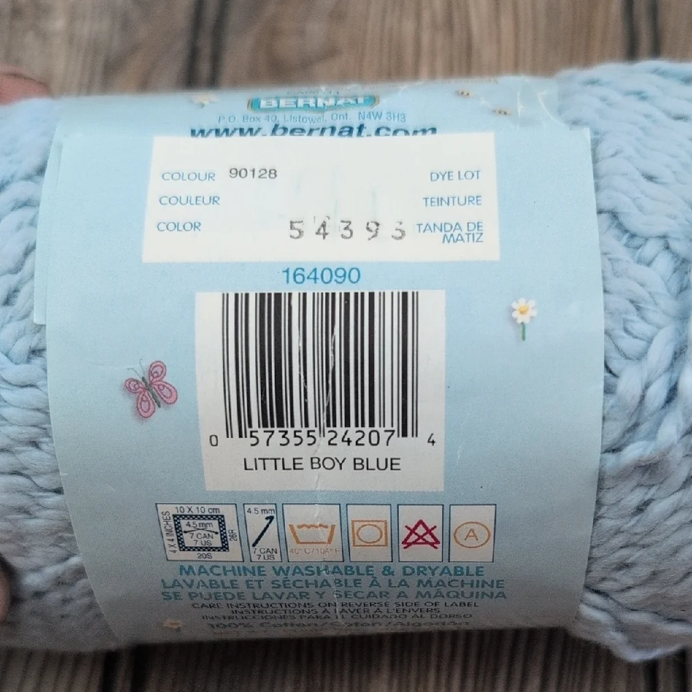 Bernat Cotton Tot Baby Blue Yarn